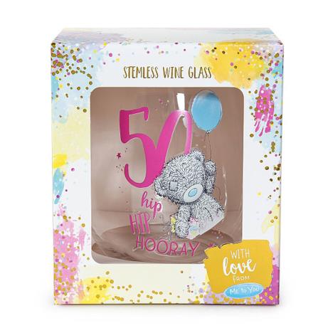 50th Birthday Me to You Bear Boxed Stemless Glass £6.99